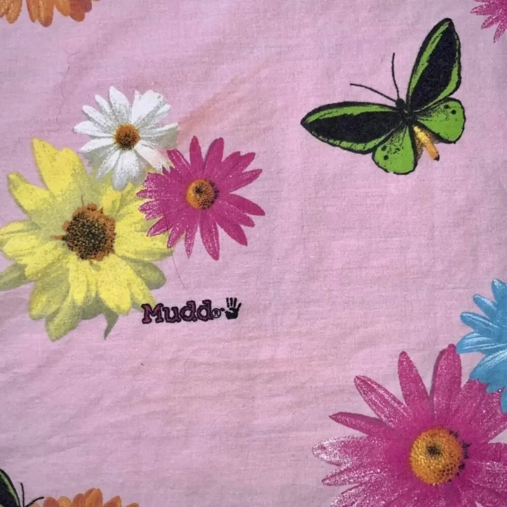 Y2K Pink Mudd Butterfly and Flowers Flat Sheet
